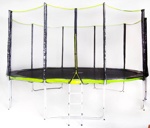 Батут с защитной сеткой и лестницей Fitness Trampoline 16ft-extreme GREEN с двойными ногами - фото